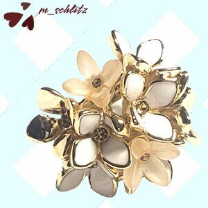 NEW - Stunning Gold-Plated Floral Ring by Camille Lucie - Size 7.5